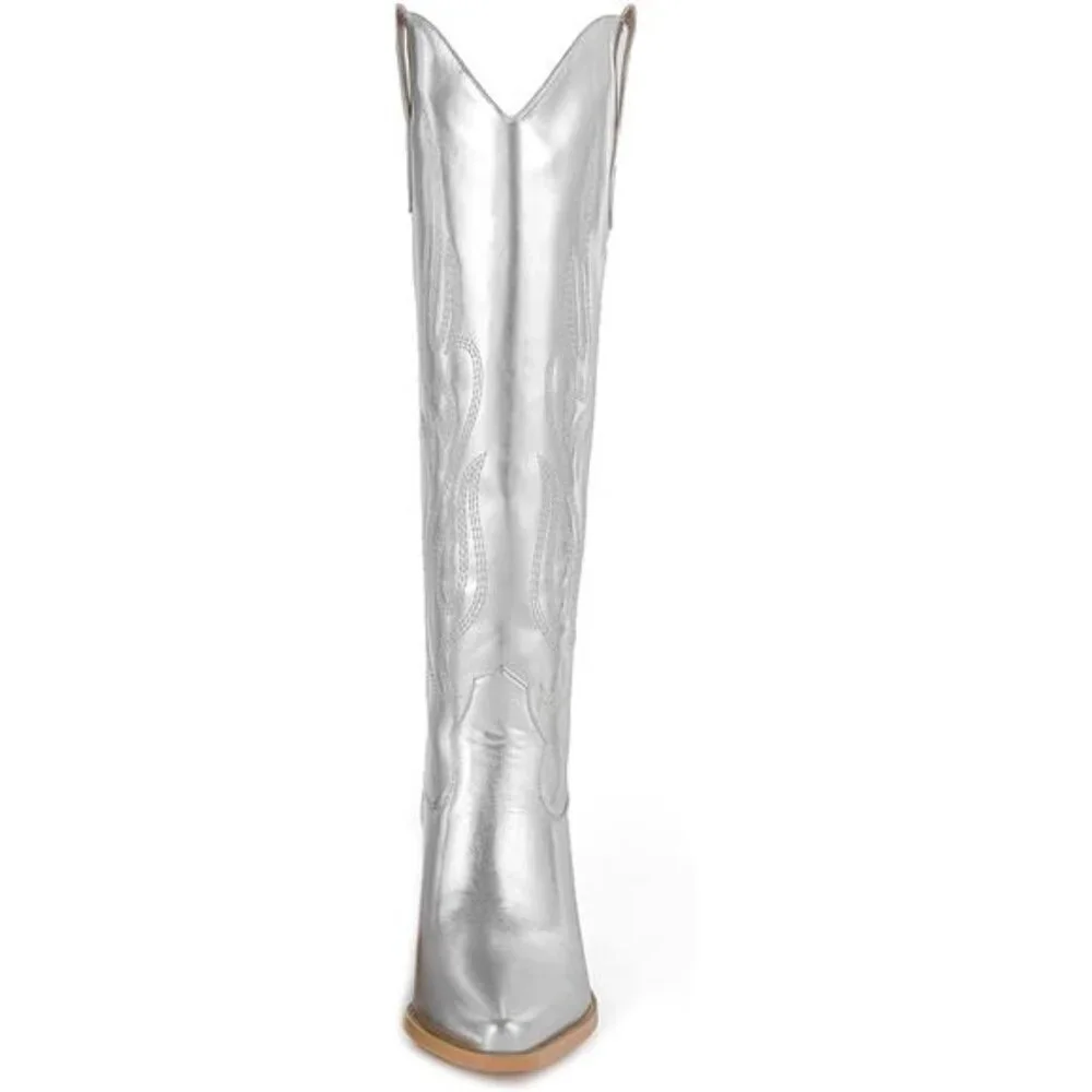 NEW Western Cowboy Boots for Women - Knee High Wide Calf Cowgirl Boots